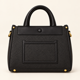 Front Pocket Structured Shopper — Black — individual studio photo