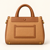 Front Pocket Structured Shopper — Brown — individual studio photo