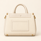 Front Pocket Structured Shopper — White — individual studio photo