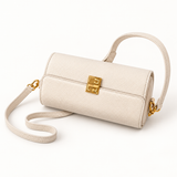 Geometric Clasp Mini Bag — Ivory — individual studio photo