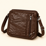 Multi Pocket Texture Crossbody — Dark Brown — individual studio photo
