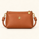 Oval Detail Pouch Sling — Tan — individual studio photo