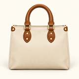 Oval Handle Mini Tote — Cream — individual studio photo