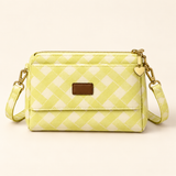 Pastel Check Pouch Sling — Yellow — individual studio photo