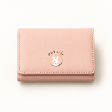 Rabbit Emblem Compact Wallet — Blush Pink — individual studio photo