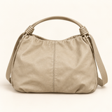 Relaxed Everyday Shoulder Bag — Greige — individual studio photo