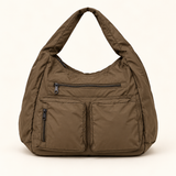 Relaxed Nylon Pocket Hobo — Brown — individual studio photo