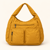 Relaxed Nylon Pocket Hobo — Tan — individual studio photo