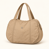 Rounded Nylon Everyday Bag — Beige — individual studio photo
