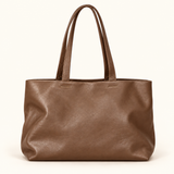 Soft Rectangle Shopper Tote — Brown — individual studio photo