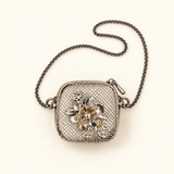 Sparkle Coin Pouch Charm — Silver — individual studio photo