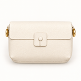 Square Tab Mini Flap Bag — Ivory — individual studio photo
