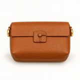 Square Tab Mini Flap Bag — Tan — individual studio photo