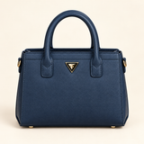Triangle Accent Everyday Handbag — Navy — individual studio photo