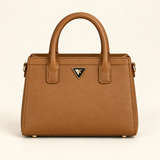 Triangle Accent Everyday Handbag — Tan — individual studio photo