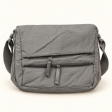 Twin Zip Nylon Messenger — Grey — individual studio photo