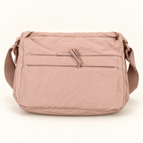 Twin Zip Nylon Messenger — Pink — individual studio photo