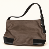 Two Tone Soft Shoulder Bag — Brown Black — individual studio photo