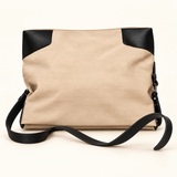 Two Tone Soft Shoulder Bag — Cream Black — individual studio photo