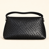 Woven Finish Pouch Bag — Black — individual studio photo